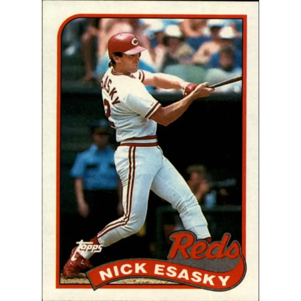 1989 Topps #554 Nick Esasky NM-MT Cincinnati Reds Baseball Card Image 1