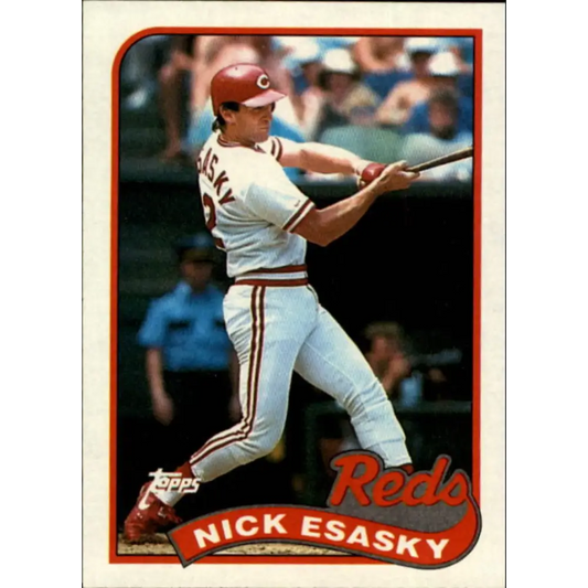 1989 Topps #554 Nick Esasky NM-MT Cincinnati Reds Baseball Card Image 1