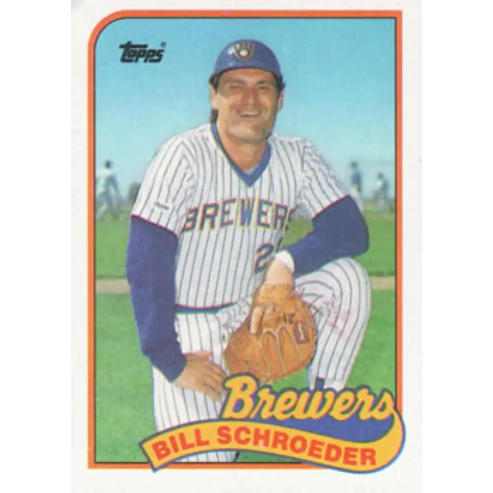 1989 Topps #563 Bill Schroeder NM-MT Milwaukee Brewers Baseball Card Image 1