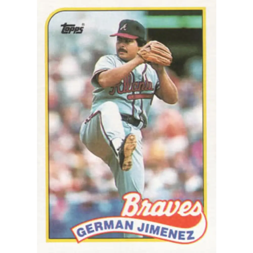 1989 Topps #569 German Jimenez NM-MT RC Rookie Atlanta Braves Baseball Card Image 1