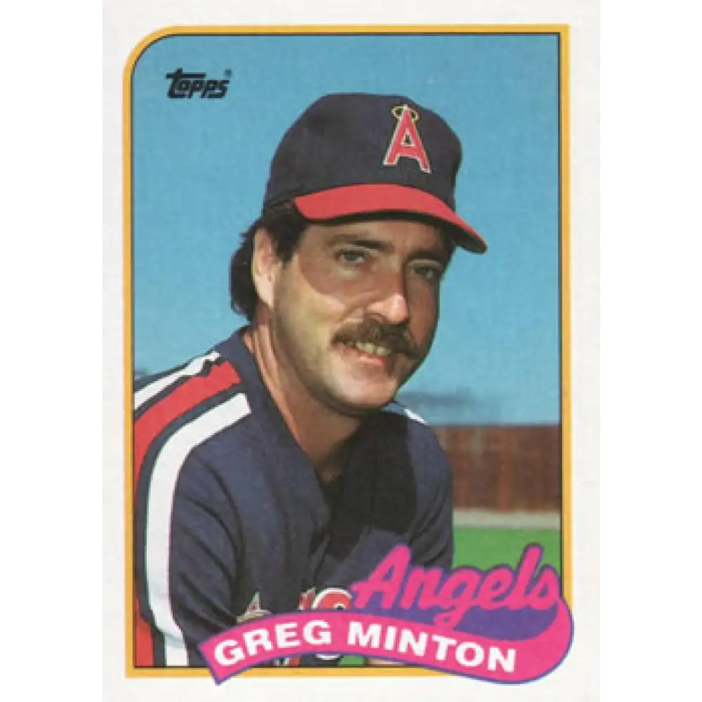 1989 Topps #576 Greg Minton NM-MT California Angels Baseball Card Image 1