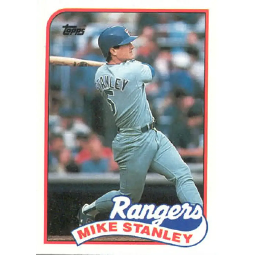 1989 Topps #587 Mike Stanley NM-MT Texas Rangers Baseball Card Image 1