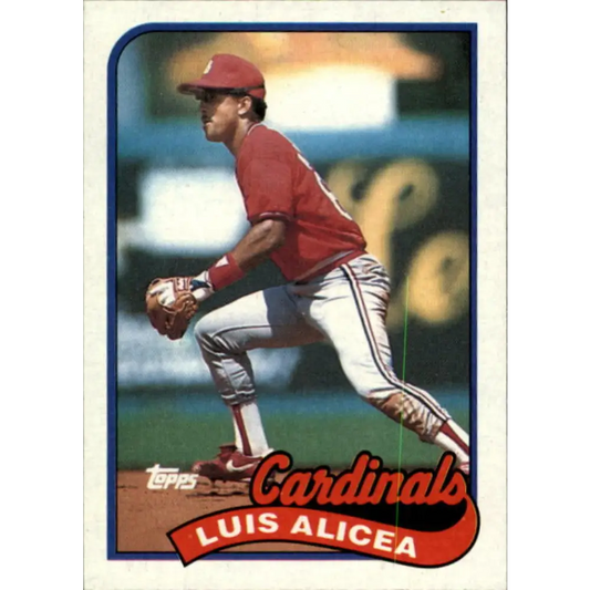 1989 Topps #588 Luis Alicea NM-MT RC Rookie St. Louis Cardinals Baseball Card Image 1
