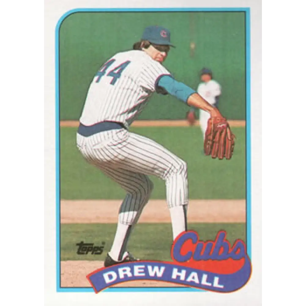 1989 Topps #593 Drew Hall NM-MT Chicago Cubs Baseball Card Image 1