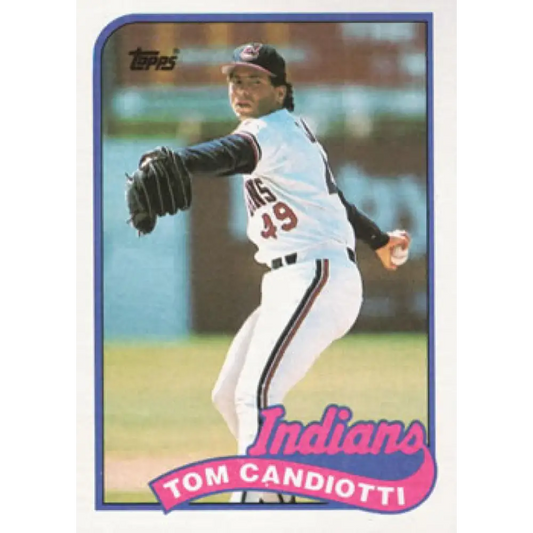 1989 Topps #599 Tom Candiotti NM-MT Cleveland Indians Baseball Card Image 1