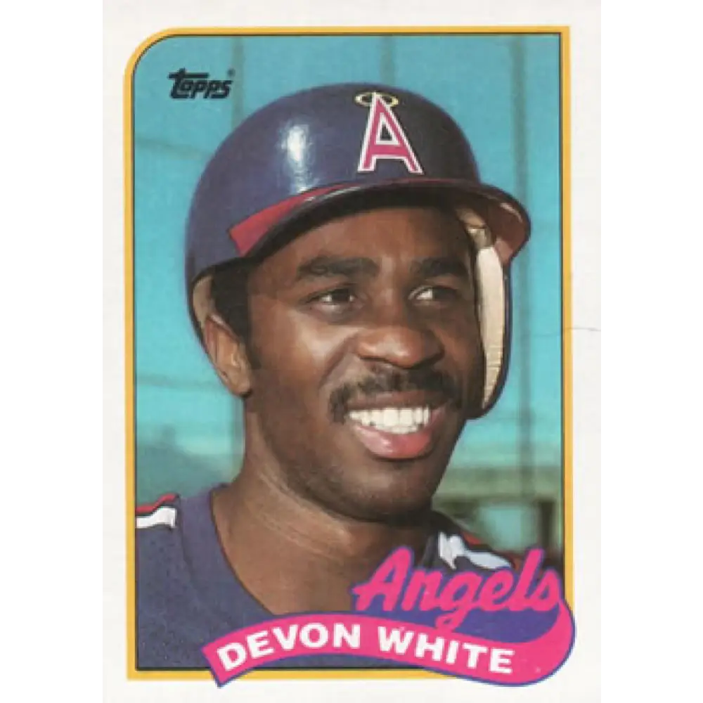 1989 Topps #602 Devon White NM-MT California Angels Baseball Card Image 1