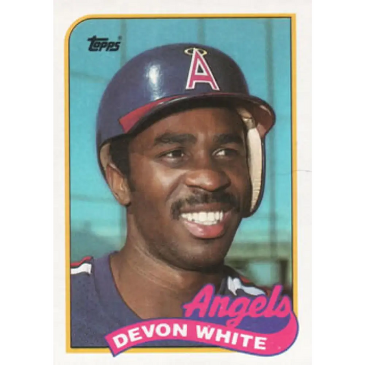 1989 Topps #602 Devon White NM-MT California Angels Baseball Card Image 1