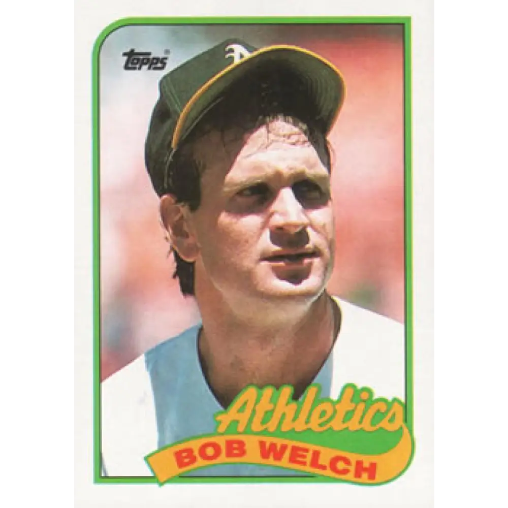 1989 Topps #605b Bob Welch COR NM-MT Oakland Athletics Baseball Card Image 1