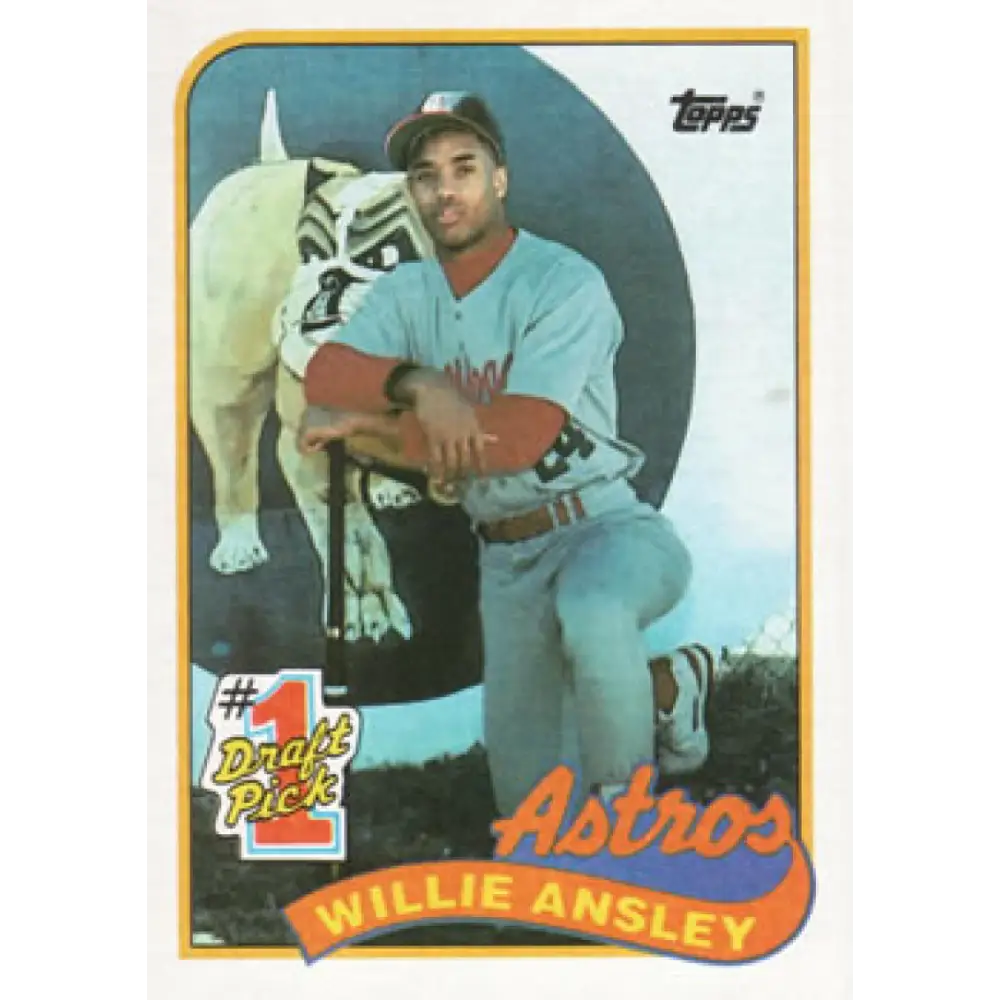 1989 Topps #607 Willie Ansley NM-MT RC Rookie Houston Astros Baseball Card Image 1