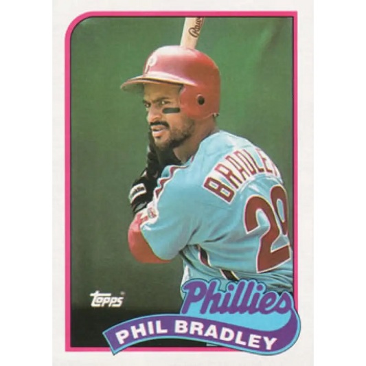 1989 Topps #608 Phil Bradley NM-MT Philadelphia Phillies Baseball Card Image 1