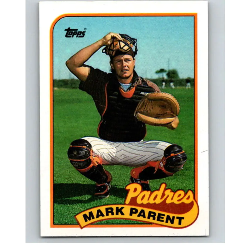 1989 Topps #617 Mark Parent NM-MT RC Rookie San Diego Padres Baseball Card Image 1