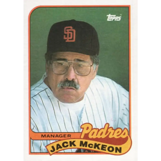 1989 Topps #624 Jack McKeon MG NM-MT San Diego Padres Baseball Card Image 1