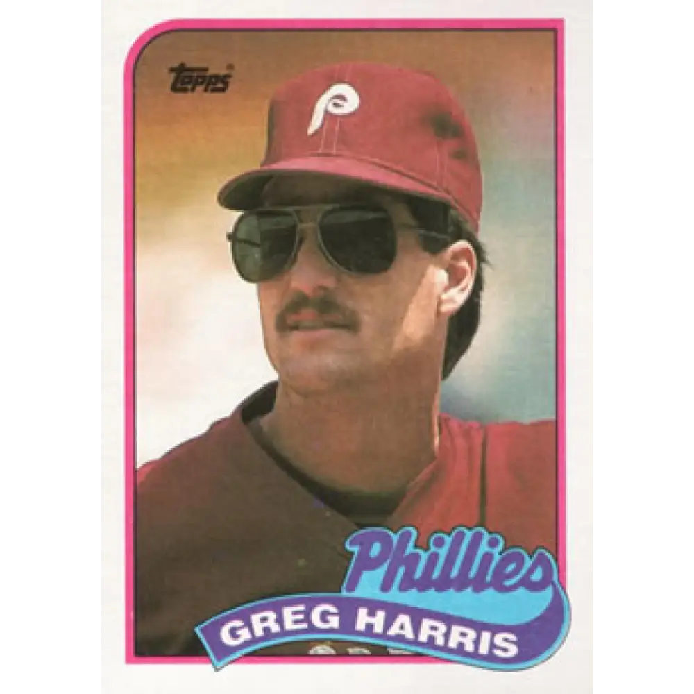 1989 Topps #627 Greg Harris NM-MT Philadelphia Phillies Baseball Card Image 1