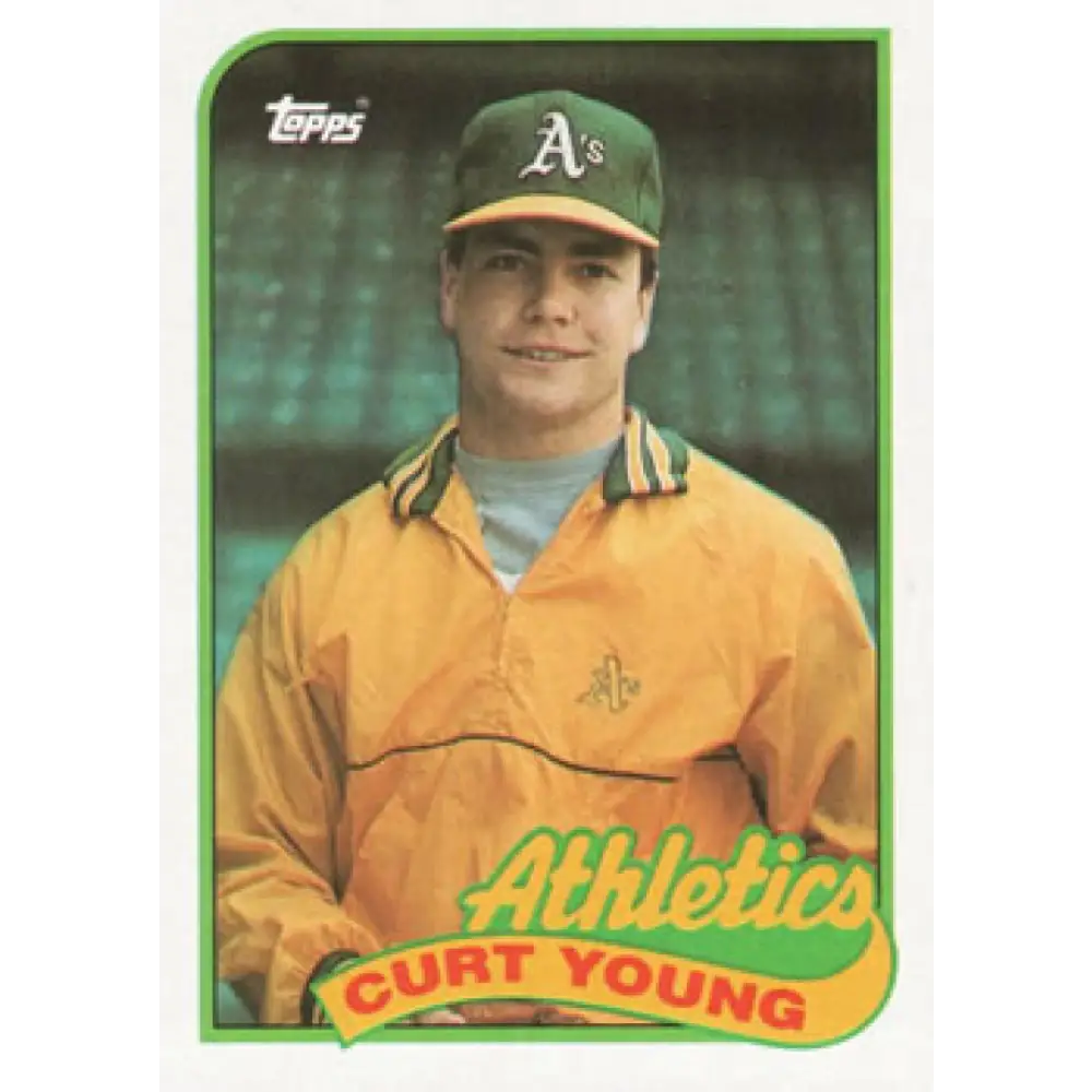 1989 Topps #641 Curt Young NM-MT Oakland Athletics Baseball Card Image 1