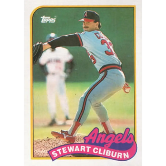 1989 Topps #649 Stew Cliburn NM-MT California Angels Baseball Card Image 1