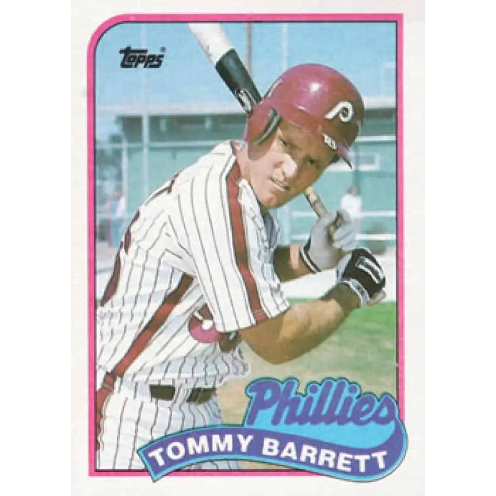 1989 Topps #653 Tommy Barrett NM-MT RC Rookie Philadelphia Phillies Baseball Card Image 1