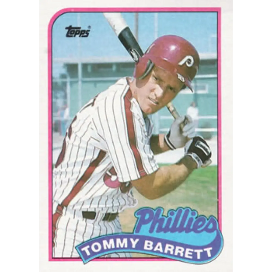 1989 Topps #653 Tommy Barrett NM-MT RC Rookie Philadelphia Phillies Baseball Card Image 1