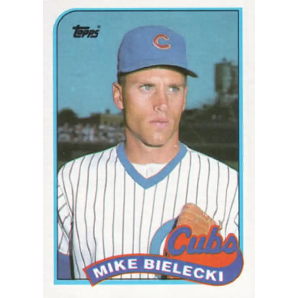 1989 Topps #668 Mike Bielecki NM-MT Chicago Cubs Baseball Card Image 1