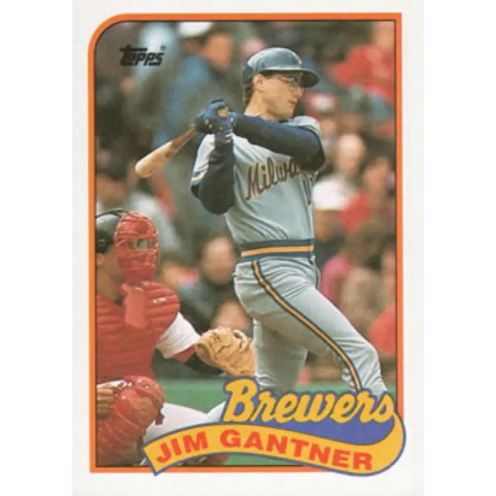 1989 Topps #671 Jim Gantner NM-MT Milwaukee Brewers Baseball Card Image 1