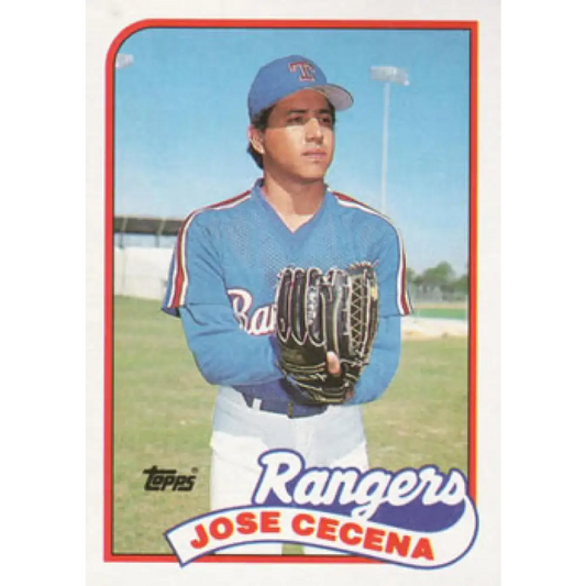 1989 Topps #683 Jose Cecena NM-MT RC Rookie Texas Rangers Baseball Card Image 1