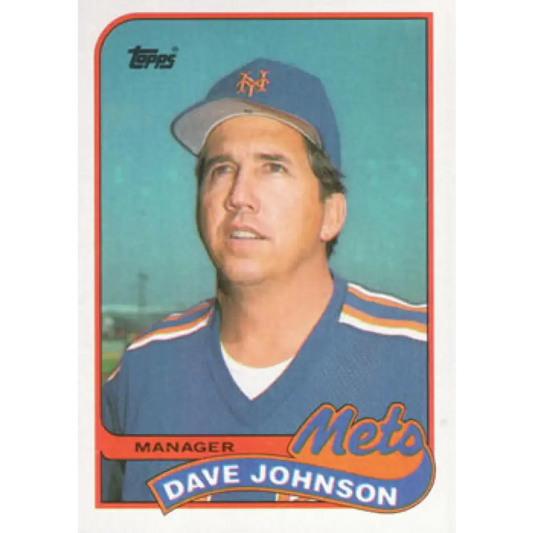 1989 Topps #684 Dave Johnson MG NM-MT New York Mets Baseball Card Image 1