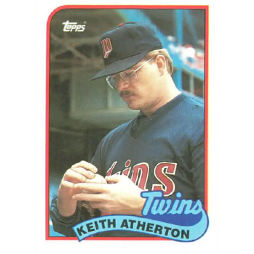 1989 Topps #698 Keith Atherton NM-MT Minnesota Twins Baseball Card Image 1