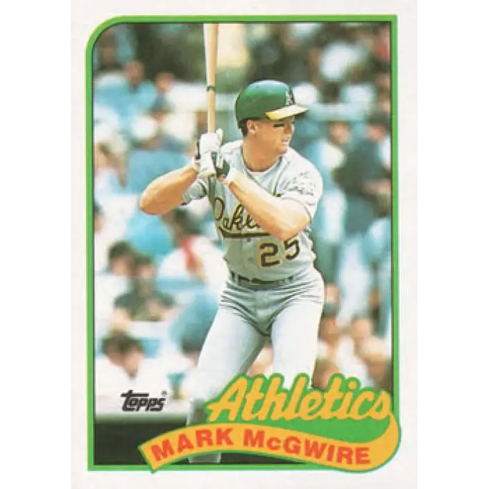 1989 Topps #70 Mark McGwire NM-MT Oakland Athletics Baseball Card Image 1