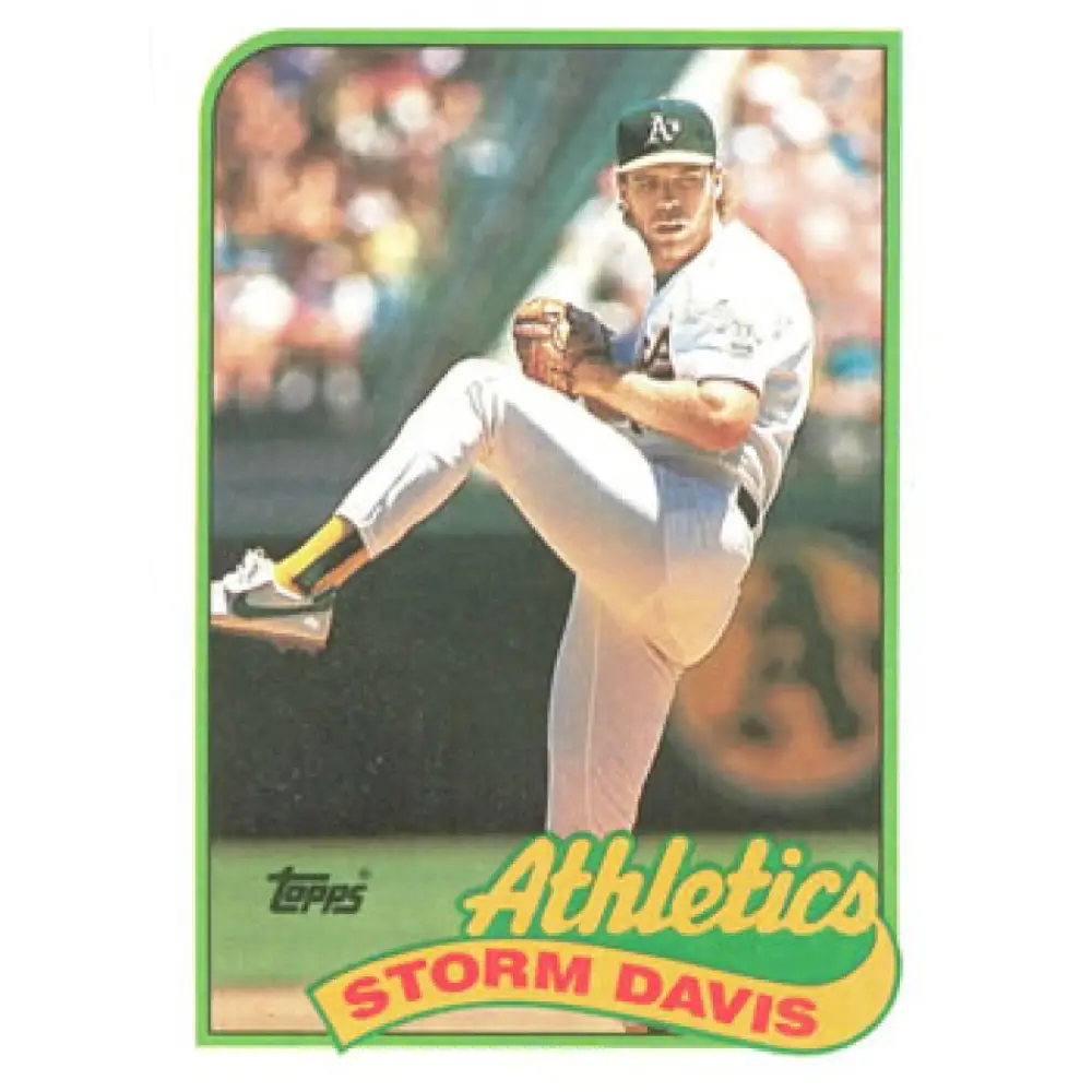 1989 Topps #701 Storm Davis NM-MT Oakland Athletics Baseball Card Image 1