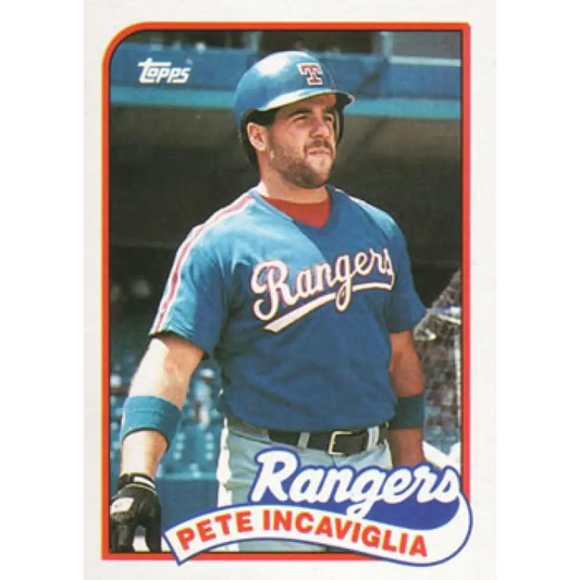 1989 Topps #706 Pete Incaviglia NM-MT Texas Rangers Baseball Card Image 1