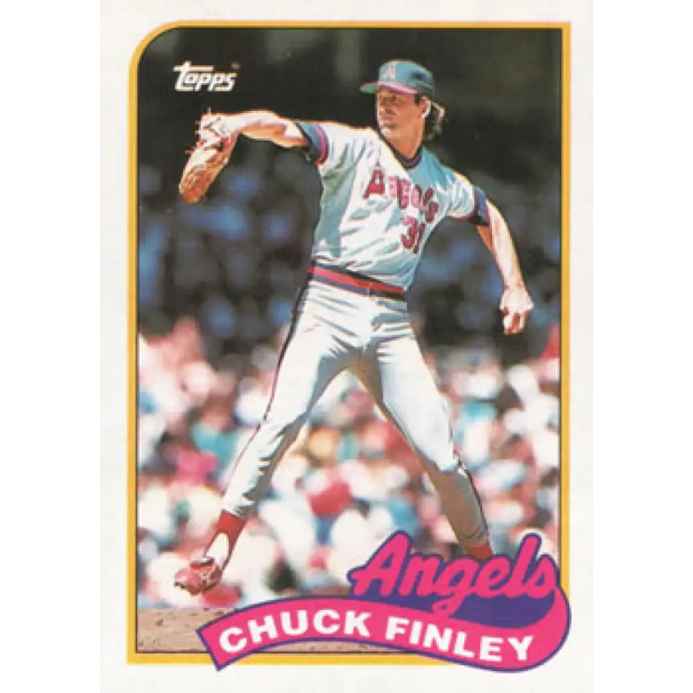 1989 Topps #708 Chuck Finley NM-MT California Angels Baseball Card Image 1