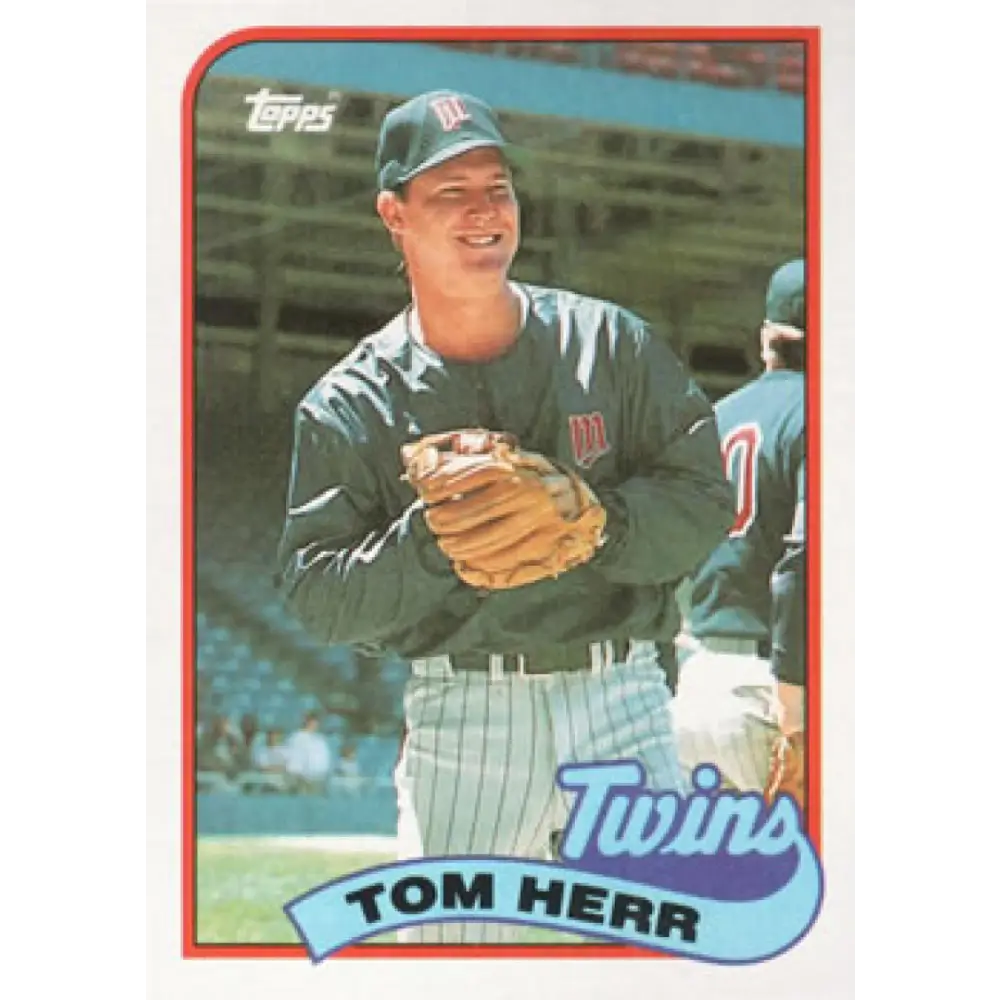 1989 Topps #709 Tom Herr NM-MT Minnesota Twins Baseball Card Image 1