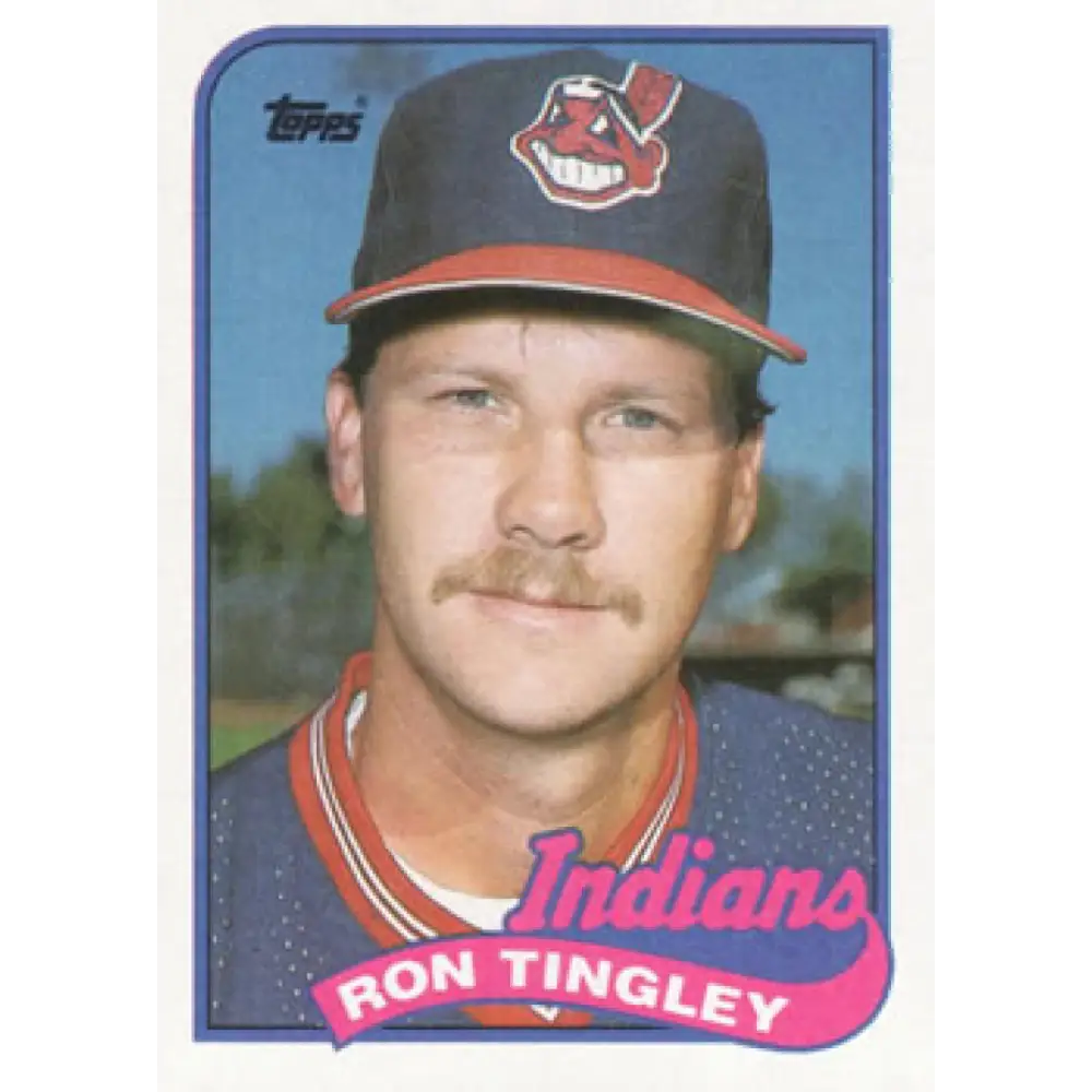 1989 Topps #721 Ron Tingley NM-MT Cleveland Indians Baseball Card Image 1