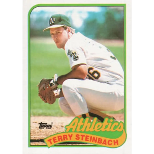 1989 Topps #725 Terry Steinbach NM-MT Oakland Athletics Baseball Card Image 1