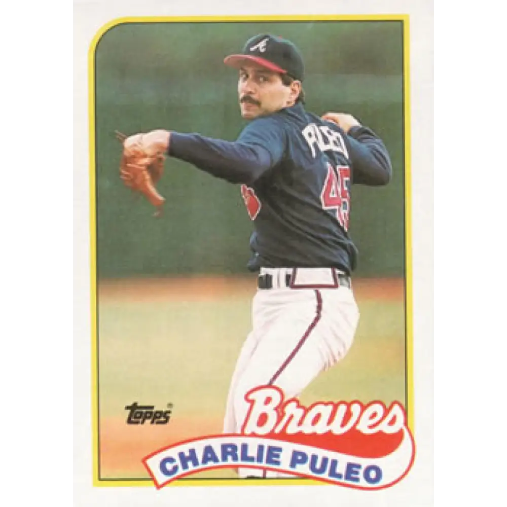 1989 Topps #728 Charlie Puleo NM-MT Atlanta Braves Baseball Card Image 1
