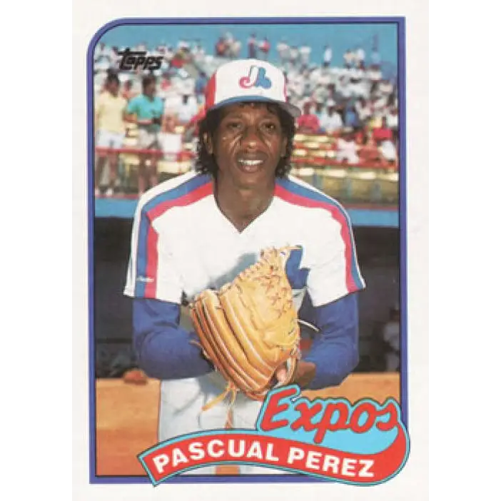 1989 Topps #73 Pascual Perez NM-MT Montreal Expos Baseball Card Image 1