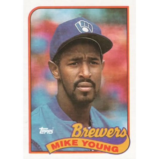 1989 Topps #731 Mike Young NM-MT Milwaukee Brewers Baseball Card Image 1
