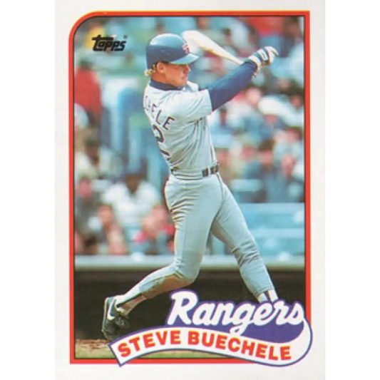 1989 Topps #732 Steve Buechele NM-MT Texas Rangers Baseball Card Image 1