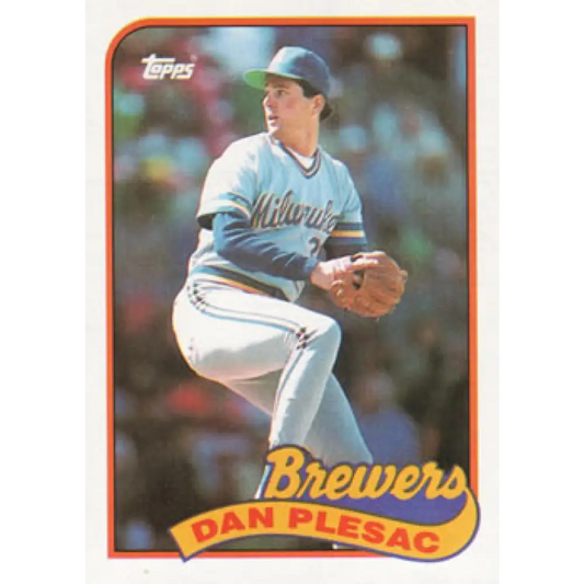 1989 Topps #740 Dan Plesac NM-MT Milwaukee Brewers Baseball Card Image 1