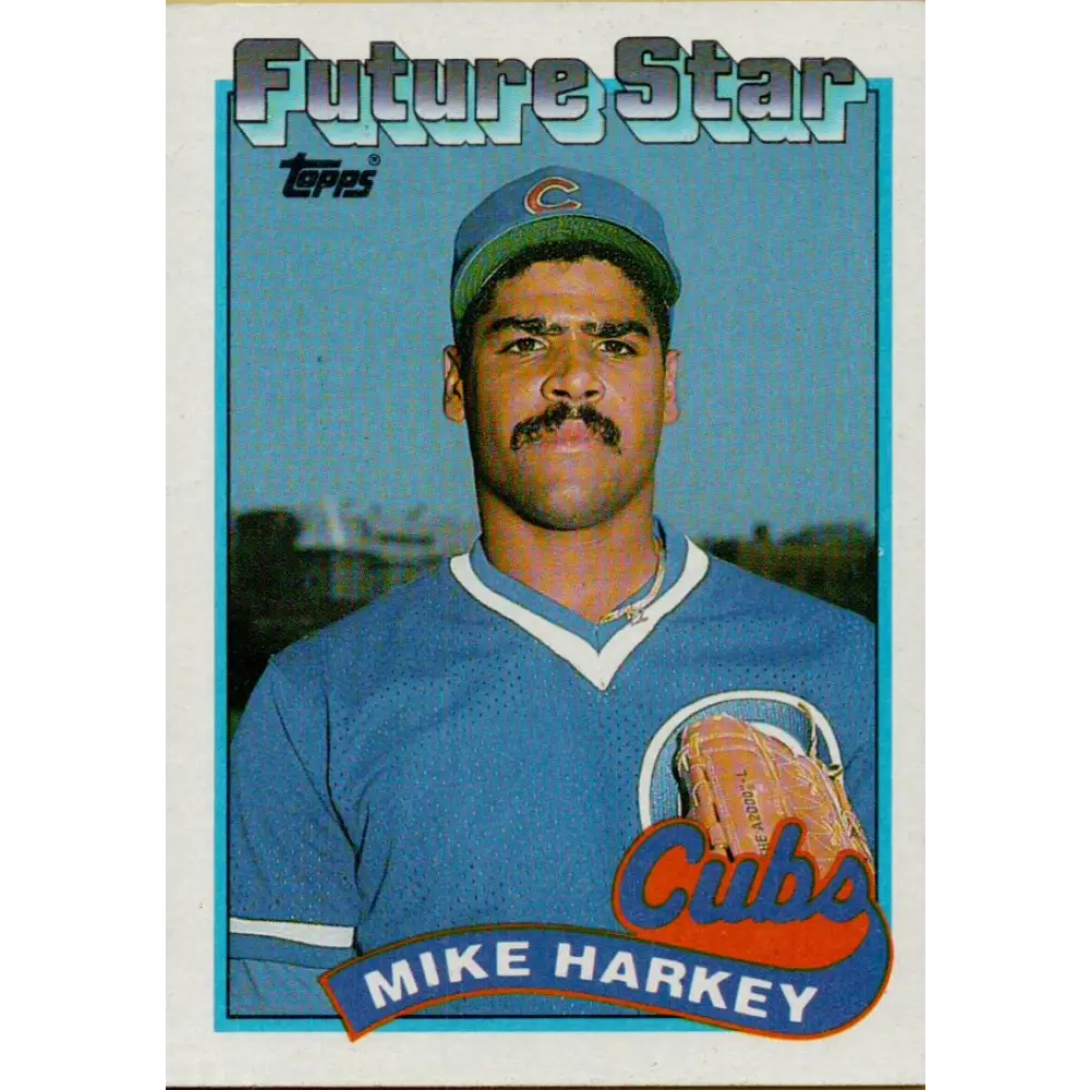 1989 Topps #742 Mike Harkey FS NM-MT RC Rookie Chicago Cubs Baseball Card Image 1