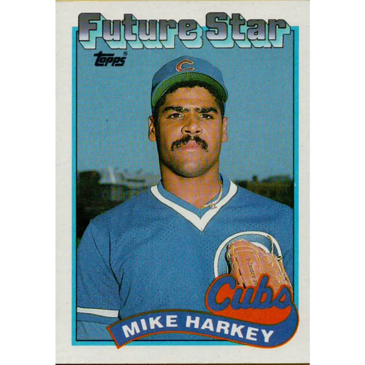 1989 Topps #742 Mike Harkey FS NM-MT RC Rookie Chicago Cubs Baseball Card Image 1