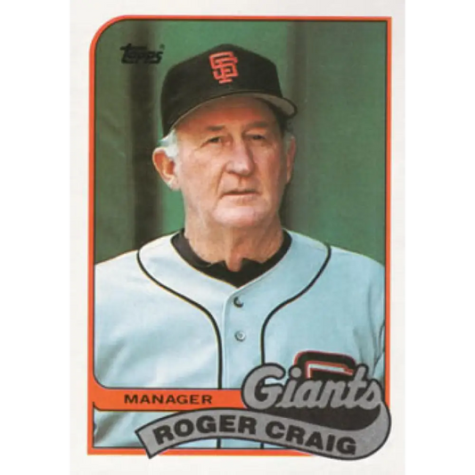 1989 Topps #744 Roger Craig MG NM-MT San Francisco Giants Baseball Card Image 1
