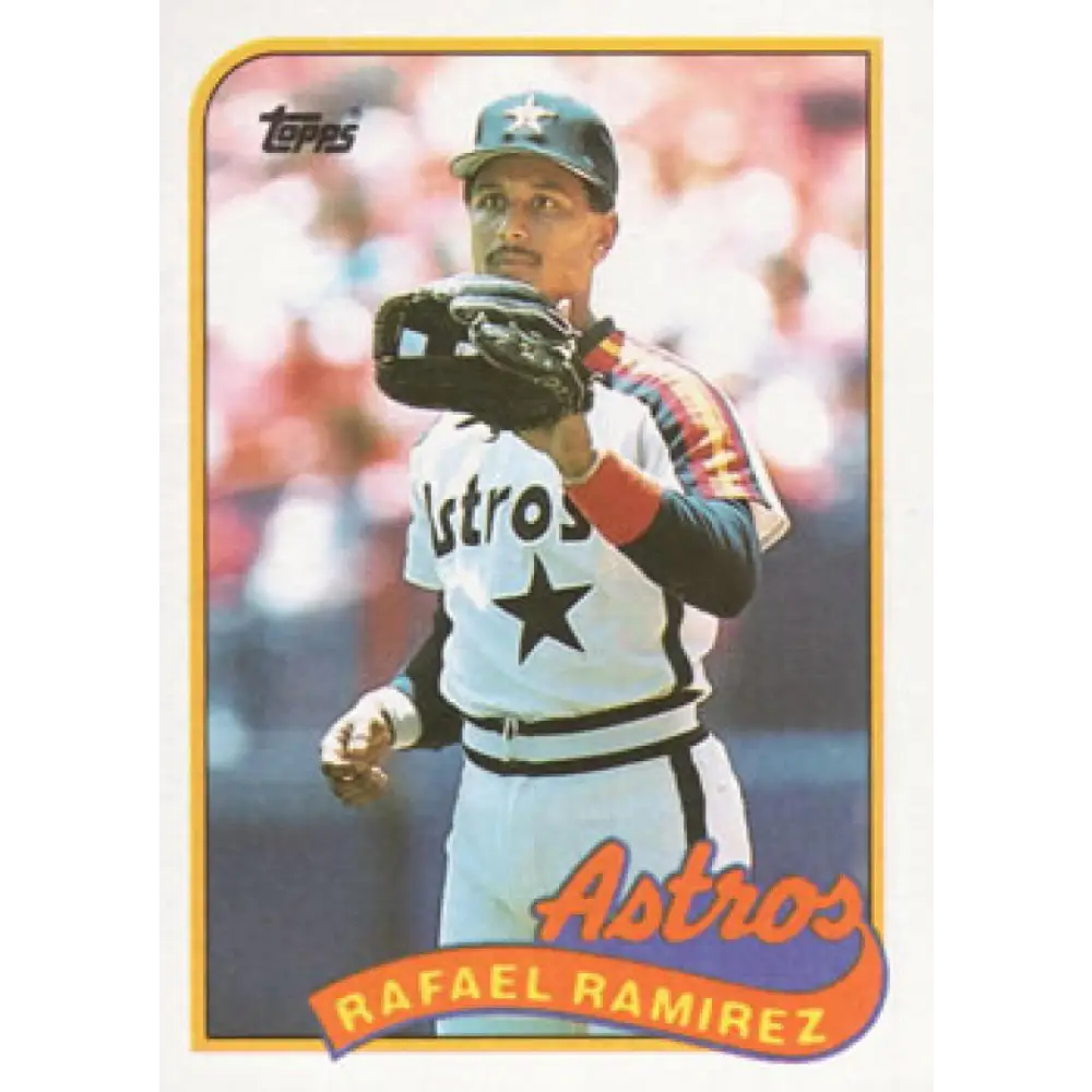 1989 Topps #749 Rafael Ramirez NM-MT Houston Astros Baseball Card Image 1