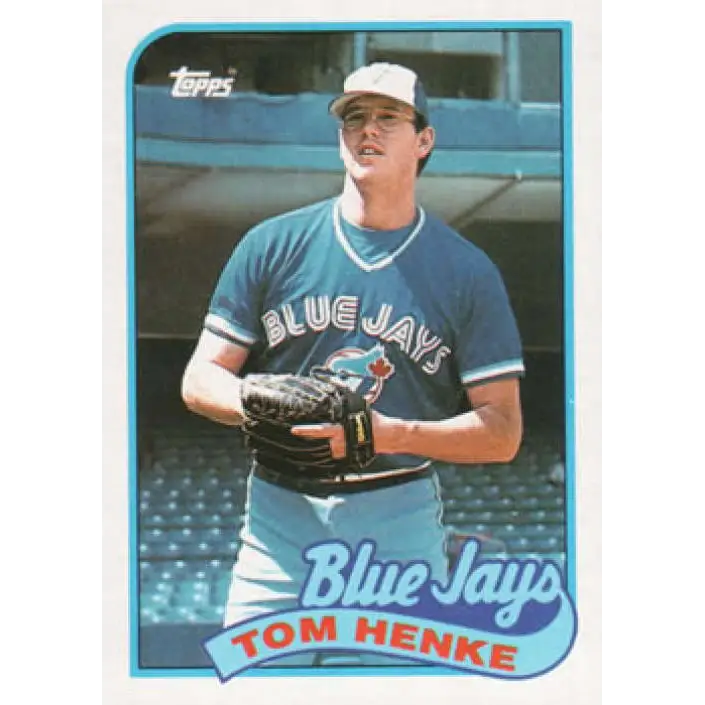 1989 Topps #75 Tom Henke NM-MT Toronto Blue Jays Baseball Card Image 1