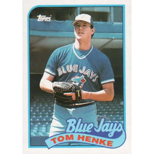 1989 Topps #75 Tom Henke NM-MT Toronto Blue Jays Baseball Card Image 1