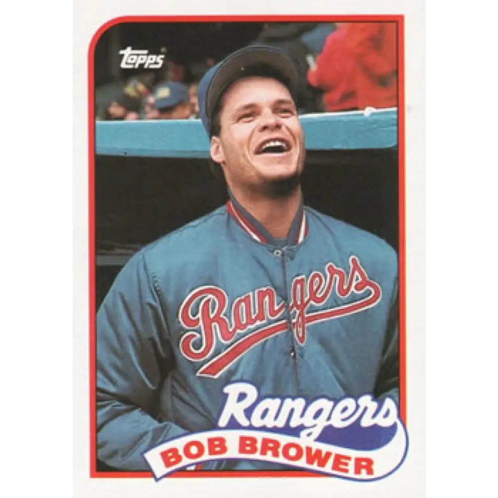 1989 Topps #754 Bob Brower NM-MT Texas Rangers Baseball Card Image 1