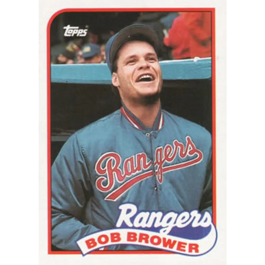 1989 Topps #754 Bob Brower NM-MT Texas Rangers Baseball Card Image 1