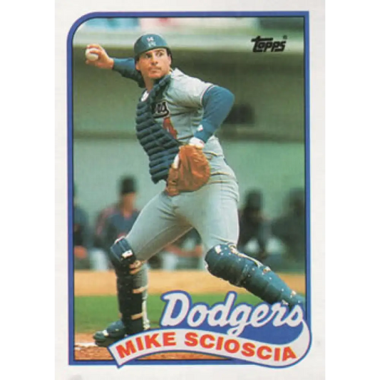 1989 Topps #755 Mike Scioscia NM-MT Los Angeles Dodgers Baseball Card Image 1
