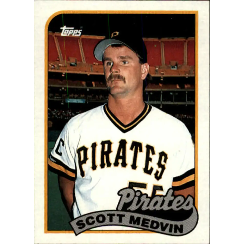 1989 Topps #756 Scott Medvin NM-MT RC Rookie Pittsburgh Pirates Baseball Card Image 1