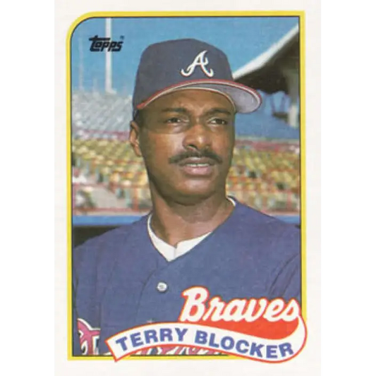 1989 Topps #76 Terry Blocker NM-MT Atlanta Braves Baseball Card Image 1