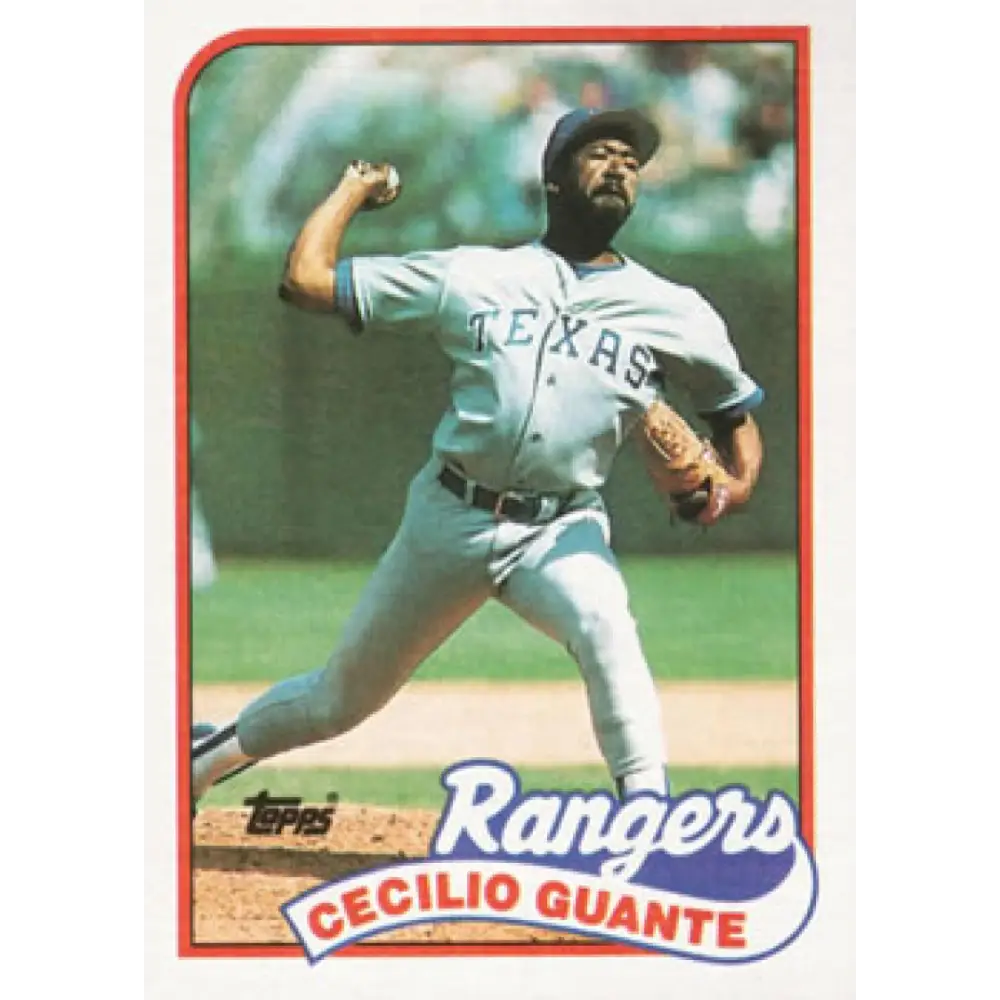 1989 Topps #766 Cecilio Guante NM-MT Texas Rangers Baseball Card Image 1